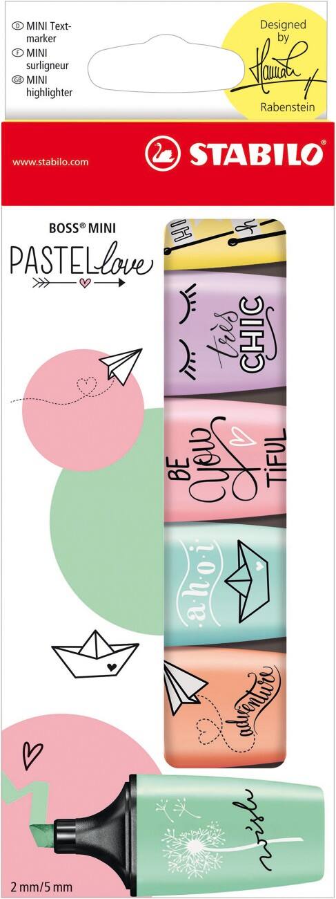 STABILO Highlighter Pastel Love 2 mm Assorted Pastel Colours Pack of 6