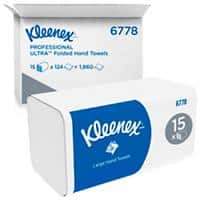 Kleenex Mainline Hand Towels V-fold White 2-ply 6778 15 Packs of 124 Sheets