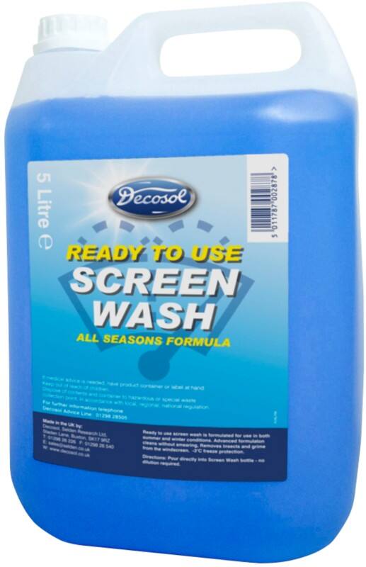 Decosol Screen Wash Anti-freeze Blue 5L Bottle