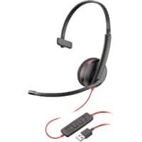 Plantronics Blackwire C3210 Wired Mono Headset Over-the-head with Noise Cancellation USB Type A with Microphone Black