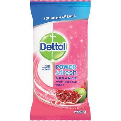 Dettol Cleaning Wipes Power & Fresh 80 Pieces