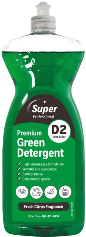 Super Professional Products D2 Premium Washing Up Liquid Concentrated 1L 6 Bottles
