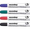 Niceday WCM1-5 Whiteboard Marker Broad Chisel Assorted Pack of 4