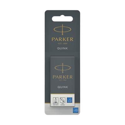 Parker Ink Cartridge Refill Quink Blue Pack of 10