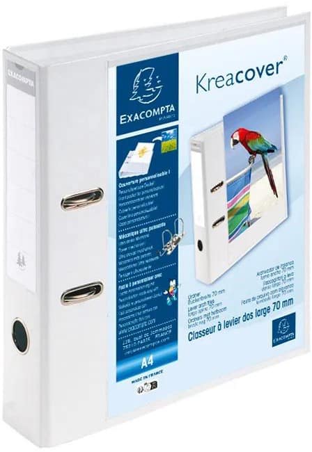 Exacompta 75 mm Ring Binder PVC (Polyvinyl Chloride) A4 2 Rings White Presentation