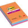 Post-it Bangkok Super Sticky Large  Notes 101 x 152 mm Assorted Colours Rectangular Ruled 3 Pads of 90 Sheets