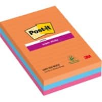 Post-it Bangkok Super Sticky Large  Notes 101 x 152 mm Assorted Colours Rectangular Ruled 3 Pads of 90 Sheets