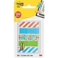 Post-it Index Flags 11.9 x 43.2 mm Geos Assorted 20 Strips
