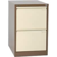 Bisley BS Steel Filing Cabinet 2 Drawers Lockable 470 x 622 x 711 mm Brown, Cream