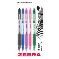 Zebra Z-Grip Smooth Ballpoint Pen Assorted Medium 0.4 mm Pack of 5