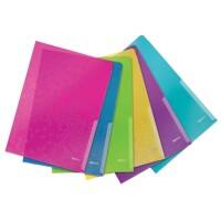 Leitz WOW Document Wallet A4 Assorted PP (Polypropylene) 200 Microns Pack of 6