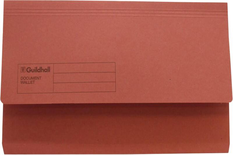 Guildhall Document Wallet Folio Red Manila 285 gsm Pack of 50