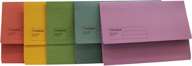 Guildhall Document Wallet Folio Assorted Manila 285 gsm Pack of 50