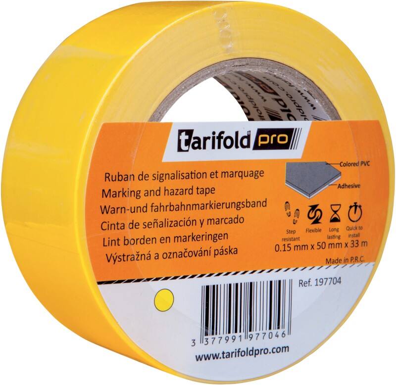 Djois Floor Marking Tape Vinyl 50 mm (W) x 33 m (L) Yellow