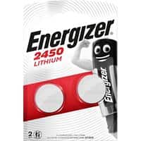 Energizer Button Cell Batteries CR2450 3V Lithium Pack of 2