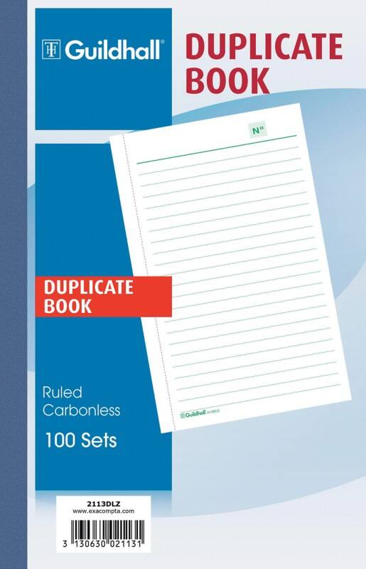 Guildhall Ruled Duplicate Book Special format 100 Sheets