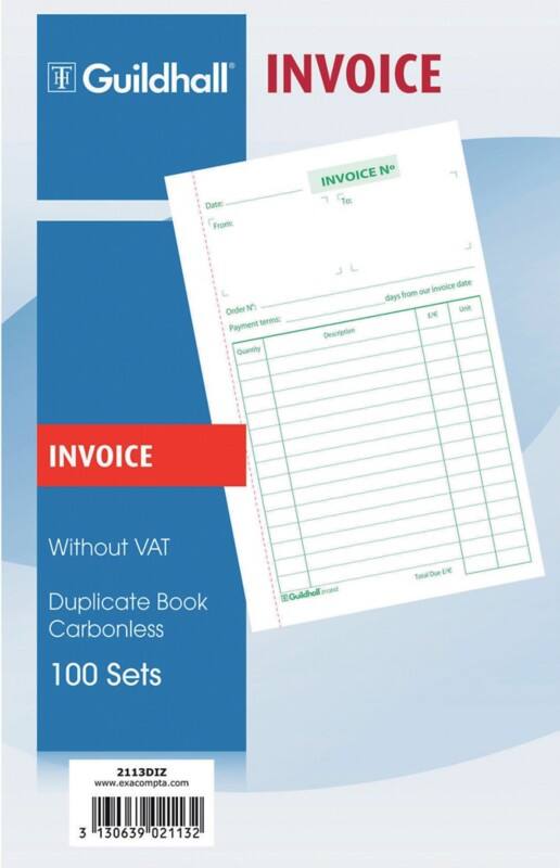 Exacompta Ruled Duplicate Invoice Book 100 Sets