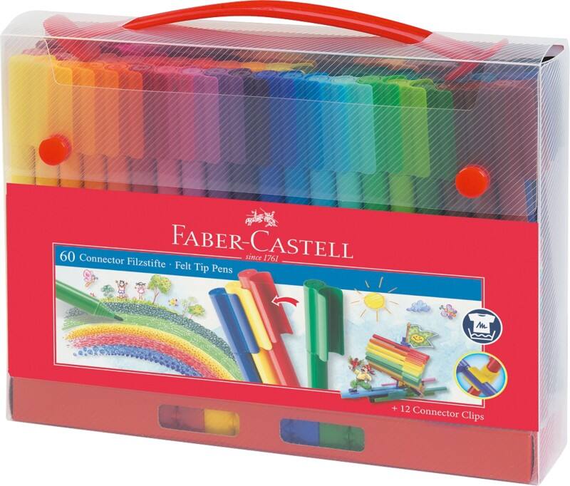 Faber-Castell Connector Felt Tip Pens  -   Medium Assorted 1555 Pack of 60