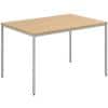 Dams International Rectangular Meeting Room Table with Oak Coloured MFC Top and Silver Frame Flexi 1200 x 800 x 725mm
