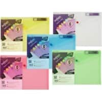 Snopake Classic Document Wallet A4+ Press Stud PP (Polypropylene) Landscape 33 (W) x 22.5 (H) cm Assorted Pack of 5