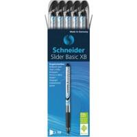 Schneider Slider Basic XB Ballpoint Pen Grip Extra Broad 0.7 mm Black Pack of 10