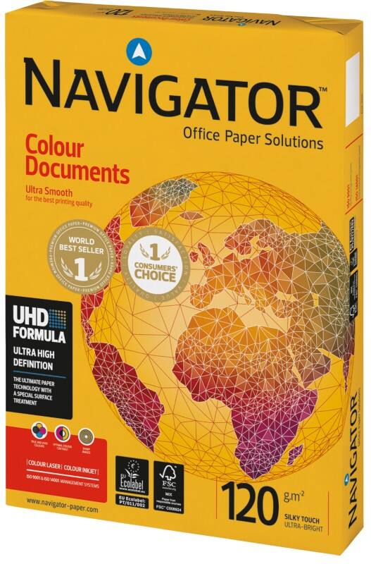 Navigator Colour Documents A3 Printer Paper 120 gsm Smooth White 500 Sheets