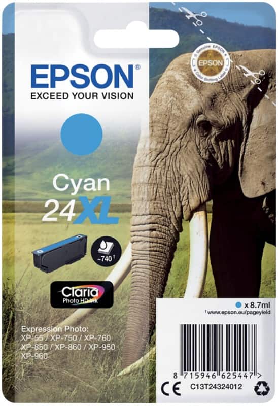 Epson 24XL Original Ink Cartridge C13T24324012 Cyan