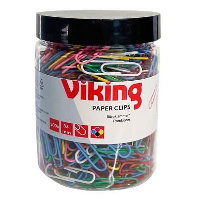 Viking Paper Clips Round 33mm Assorted Pack of 500 | Viking Direct IE