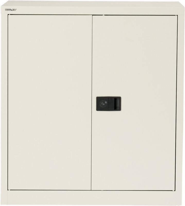 Bisley Regular Door Cupboard Lockable with 1 Shelf Steel E402A01ab9 914 x 400 x 1000mm Chalk
