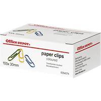 Office Depot Paper Clips Round 30mm Assorted Pack of 100