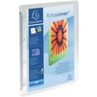Exacompta Krea Cover Ring Binder Cardboard, PP (Polypropylene) A4 4 ring Transparent 51968E Pack of 12