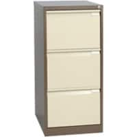 Bisley BS Steel Filing Cabinet 3 Drawers Lockable 470 x 622 x 1,016 mm Brown, Cream