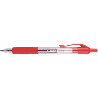 Niceday Retractable Gel Rollerball GRRBF0.5 Pen Grip Medium 0.5 mm Red Pack of 12