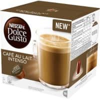 NESCAFÉ Dolce Gusto Cafe Au Lait Intenso Caffeinated Ground Coffee Pods Box Cafe Au Lait 7 g Pack of 16