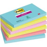 Post-it Miami Super Sticky Notes 127 x 76 mm Assorted Colours Rectangular 6 Pads of 90 Sheets