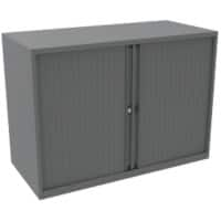 Bisley Essentials Desk High Tambour Cupboard Lockable with 1 Shelf Steel 100 x 470 x 733mm Anthracite, Grey