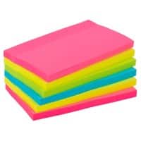 Viking Extra Sticky Notes 127 x 76 mm Assorted Neon Rectangular 6 Pads of 90 Sheets