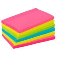 Office Depot Extra Sticky Notes 127 x 76 mm Assorted Neon Rectangular 6 Pads of 90 Sheets