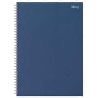 Office Depot A4 Wirebound Navy Blue Hardback Notebook Ruled Ruled 160 Pages
