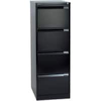 Bisley BS Steel Filing Cabinet 4 Drawers Lockable 470 x 622 x 1,321 mm Black