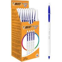 BIC Cristal UP Ballpoint Pen Grip Medium 0.6 mm Blue Pack of 20