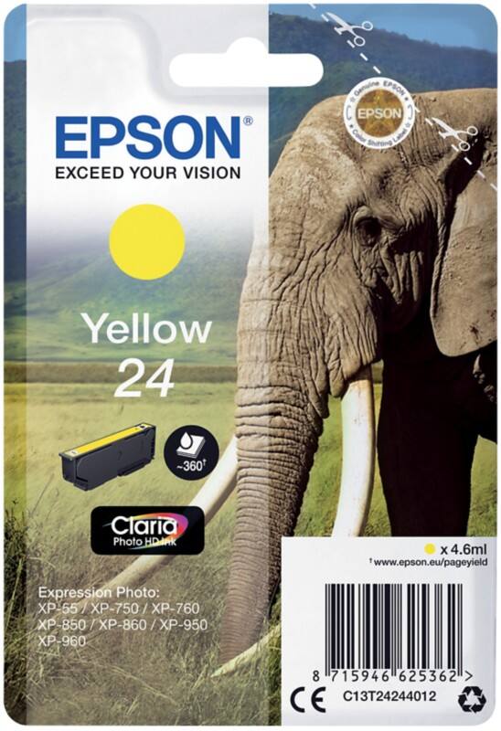 Epson 24 Original Ink Cartridge C13T24244012 Yellow