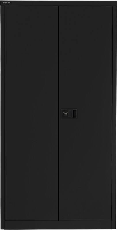 Bisley Economy Regular Door Cupboard Steel 3 Shelves Lockable 914 x 400 x 1,806 mm Black