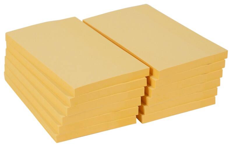 Viking Extra Sticky Notes 127 x 76 mm Pastel Yellow Square 12 Pads of 90 Sheets