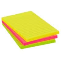 Office Depot Extra Sticky Lined Notes 101 x 150 mm Assorted 3 Pads of 90 Sheets