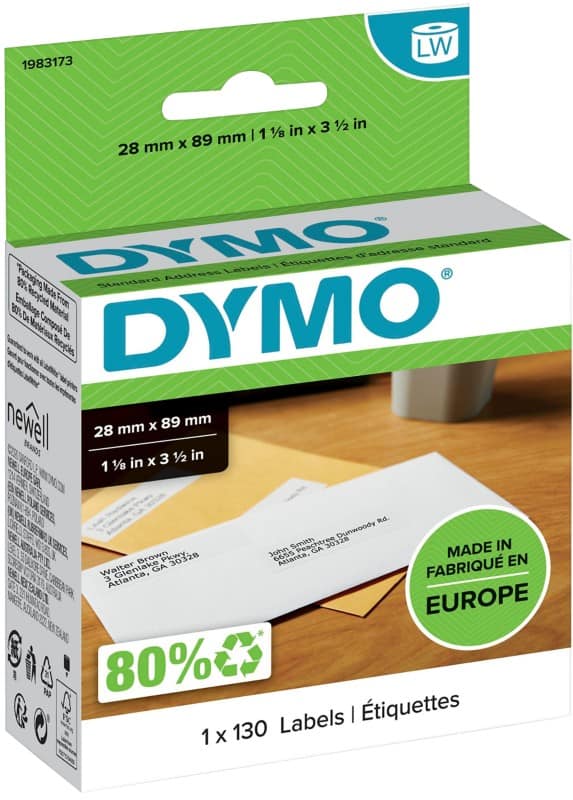 DYMO Address Labels 1983173 Black on White 28 x 89 mm