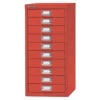 Bisley Steel Multi Drawer Cabinet 10 Drawers 279 x 380 x 590 mm Red