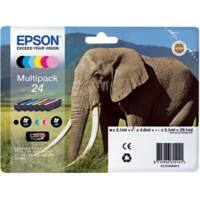 Epson 24 Original Ink Cartridge C13T24284011 Black, Cyan, Light Cyan, Magenta, Light Magenta, Yellow Multipack Pack of 6