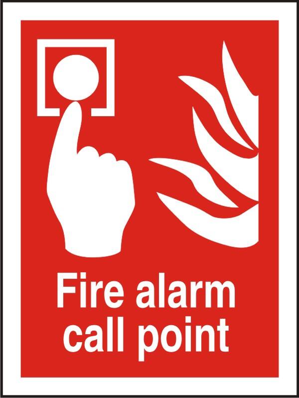 Information Sign Fire Alarm Call Point Wall Mounted PVC (Polyvinyl Chloride) 15 x 20 cm