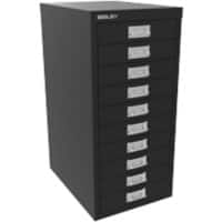 Bisley Steel Multi Drawer Cabinet 10 Drawers 279 x 380 x 590 mm Black